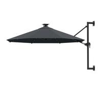 Parasol Mural Avec Mât Métallique Et Led 300 Cm Anthracite Helloshop26 02_0008690 Multicolore