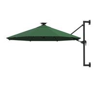 Parasol Mural Avec Mât Métallique Et Led 300 Cm Vert Helloshop26 02_0008697 Multicolore
