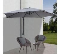 Parasol Mural Casoria, Parasol Déporté Pour Le Balcon, 3m, Inclinable Gris Gris