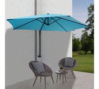 Parasol Mural Casoria, Parasol Déporté Pour Le Balcon, 3m, Inclinable Turquoise Bleu