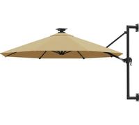 Parasol mural de jardin avec LED 300 cm taupe