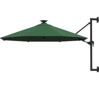 Parasol mural de jardin avec LED 300 cm vert