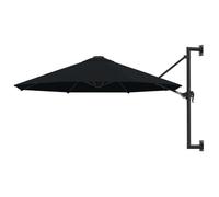 Parasol mural - VIDAXL - 300 cm - Métal - Noir - Anti-UV