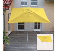 Parasol N23, parasol de jardin, 2x3m rectangulaire inclinable, polyester/alu 4,5kg protection UV 50+ ~ jaune