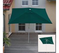 Parasol N23, parasol de jardin, 2x3m rectangulaire inclinable, polyester/alu 4,5kg protection UV 50+ ~ vert
