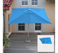 Parasol N23, Parasol De Jardin, 2x3m Rectangulaire Inclinable, Polyester/Aluminium 4,5kg Bleu Bleu