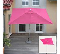 Parasol N23, Parasol De Jardin, 2x3m Rectangulaire Inclinable, Polyester/Aluminium 4,5kg Rose Rose