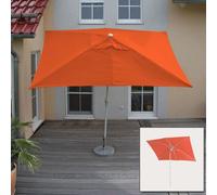 Parasol N23, Parasol De Jardin, 2x3m Rectangulaire Inclinable, Polyester/Aluminium 4,5kg Terracotta Orange