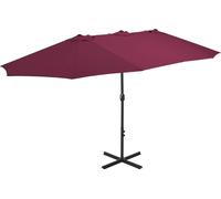 Parasol "Neukyhna" en polyester rouge bordeaux. Dimensions (L/L/H) 460x270x246 cm