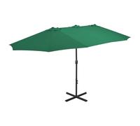Parasol "Neukyhna" en polyester vert. Dimensions (L/L/H) 460x270x246 cm