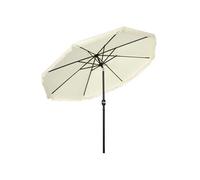 Outsunny – Parasol inclinable rond Ø 268 cm – Polyester 180 g/m², 8 baleines, franges – Crème
