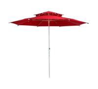 Aktive Octagonal Parasol Metal Pole With Double Roof And Uv30 Protection 280 Cm Rouge