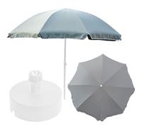 Parasol Parasol de marché 240 cm avec socle rond Jardin Plage Balcon