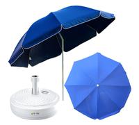 Parasol Parasol de marché 240 cm avec socle rond Jardin Plage Balcon