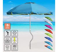 Parasol/parasol de plage Girafacile aluminium protection uv 220 cm pêche Eolo - Bleu clair
