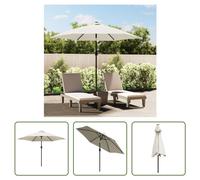 Parasol Parasol de plage Protection solaire Parasol de jardin Blanc sable 3m