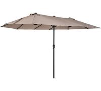 Parasol - Parasol double - Très grand format - Protection UV - Pour l'extérieur, la terrasse et les cafés - Montage nécessaire - Marron