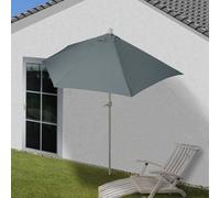 Parasol Parla En Alu, Hémicycle, Parasol De Balcon Uv 50+ 300cm Anthracite Sans Pied Noir
