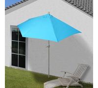 Parasol Parla En Alu, Hémicycle, Parasol De Balcon Uv 50+ 300cm Turquoise Sans Pied Bleu
