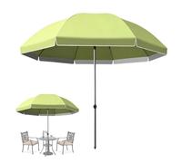 Parasol Plage Ombrelle Réglable En Hauteur Toile Anti-UV(Green,2.8m)