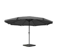 Parasol Pour Jardin Terrasse Ø 5m Polyester Alu 28kg Anthracite Avec Pieds De Parasol04_0003866 Multicolore