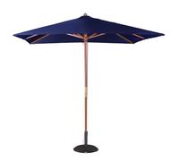 Parasol professionnel de terrasse carré de 2,5 m - BOLERO - Bleu marine - Mât droit - Manuel - Métal