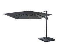 Parasol Professionnel Restaurant Pour Jardin Terrasse, 3x3m (Ø4,24m) Pivotant, Polyester Aluminium/Acier 23kg Anthracite Avec Pied, Rotatif 04_0003294 Multicolore