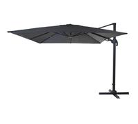 Parasol Professionnel Restaurant Pour Jardin Terrasse, 3x3m (Ø4,24m) Pivotant, Polyester Aluminium/Acier 23kg Anthracite Sans Pied, Rotatif 04_0003440 Multicolore