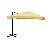 Parasol Professionnel Restaurant Pour Jardin Terrasse 3x3m (Ø4,24m) Polyester/Aluminium 23kg Crème Sans Pied, Rotatif 04_0003978 Multicolore