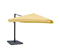 Parasol Professionnel Restaurant Pour Jardin Terrasse 3x3m (Ø4,24m) Polyester Aluminium/Acier 23kg Crème Avec Support 04_0003987 Multicolore