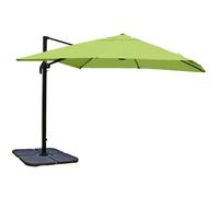 Parasol Professionnel Restaurant Pour Jardin Terrasse, 3x3m (Ø4,24m) Polyester Aluminium/Acier 23kg Vert Avec Pied, Rotatif 04_0003298 Multicolore