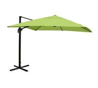 Parasol Professionnel Restaurant Pour Jardin Terrasse 3x3m (Ø4,24m) Polyester Aluminium/Acier 23kg Vert Sans Pied 04_0003299 Multicolore