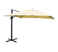 Parasol Professionnel Restaurant Pour Jardin Terrasse 3x4m (Ø5m) Polyester Aluminium/Acier 26kg Crème Sans Pied 04_0003302 Multicolore