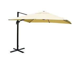 Parasol Professionnel Restaurant Pour Jardin Terrasse 3x4m (Ø5m) Polyester Aluminium/Acier 26kg Crème Sans Pied 04_0003302 Multicolore