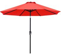 Parasol, protection UV 50+, inclinable à 30°, hydrofuge, pour balcon, jardin, terrasse, plage, rouge, 270 cm