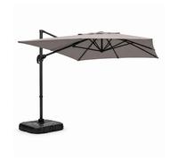 Parasol Rectangulaire 2x3m Déporté Rotatif Gris Piana Gris