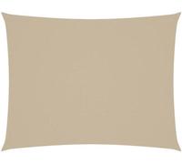 Parasol rectangulaire - 3 x 4,5 m - Beige - Imperméable et anti-UV - Toile Oxford - Cordes et fixation en acier inoxydable incluses