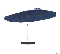 Parasol Rectangulaire 470x280cm - GOPLUS - Parasol Double avec Pied - Grand Parasol de Jardin Extérieur Bleu