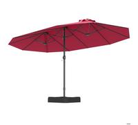 Parasol Rectangulaire 470x280cm - GOPLUS - Parasol Double avec Pied - Grand Parasol de Jardin Extérieur Bordeaux