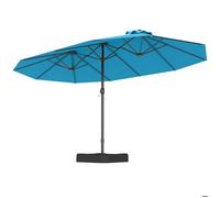 Parasol Rectangulaire 470x280cm - GOPLUS - Parasol Double avec Pied - Grand Parasol de Jardin Extérieur Turquoise