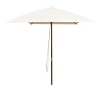 vidaXL Parasol rectangulaire 200 x 300 cm mât en bois blanc crème manuel