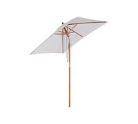Outsunny Parasol de jardin extérieur Parasol rectangulaire inclinable bois polyester haute densité 2L x 1,5l x 2,3H m crème