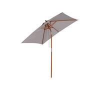 Parasol rectangulaire inclinable bois polyester haute densité 2L x 1,5l x 2,3H m gris clair