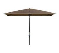 Parasol rectangulaire inclinable de jardin avec manivelle métal polyester haute densité anti UV 50+ chocolat Marron G