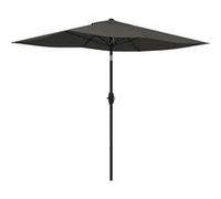 Outsunny Parasol de jardin Parasol droit Parasol rectangulaire inclinable 2 x 3 m avec manivelle toile polyester impermšŠabilisšŠe haute densitšŠ 180 g/m? gris foncšŠ