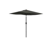 Outsunny Parasol de jardin Parasol droit Parasol rectangulaire inclinable 2 x 3 m avec manivelle toile polyester impermšŠabilisšŠe haute densitšŠ 180 g/m? gris foncšŠ