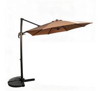 Parasol Roma - Parasol de balcon de 300 cm - Mât latéral - Rotation à 360° - Structure en acier - Housse en polyester - Marron
