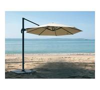 Parasol Ronde En Aluminium Et Toile Polyester Avec Pied En Croix - Tobago Éco - Ø 3 X 2,66 M - Jardiline Multicolore