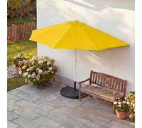 Parasol semi-circulaire Parla, demi-parasol balcon, UV 50+ polyester/alu 3kg ~ 270cm jaune avec support