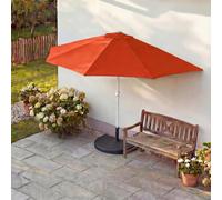 Parasol semi-circulaire Parla, demi-parasol balcon, UV 50+ polyester/alu 3kg ~ 270cm terracotta avec support